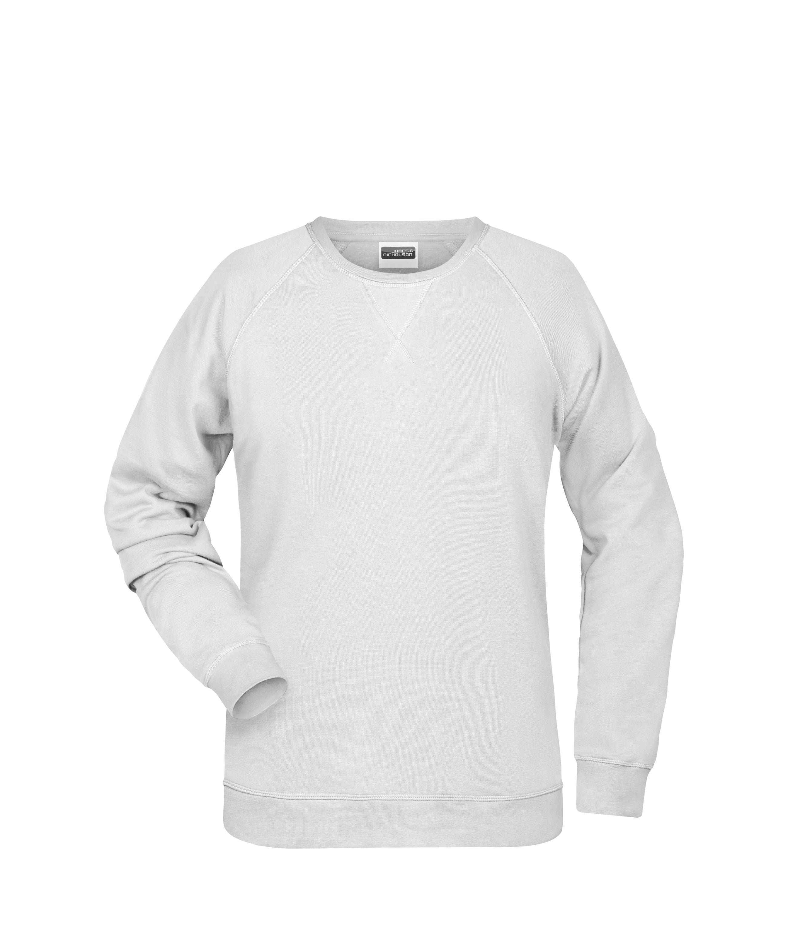 James & Nicholson Leicht tailliertes Damen Sweatshirt white