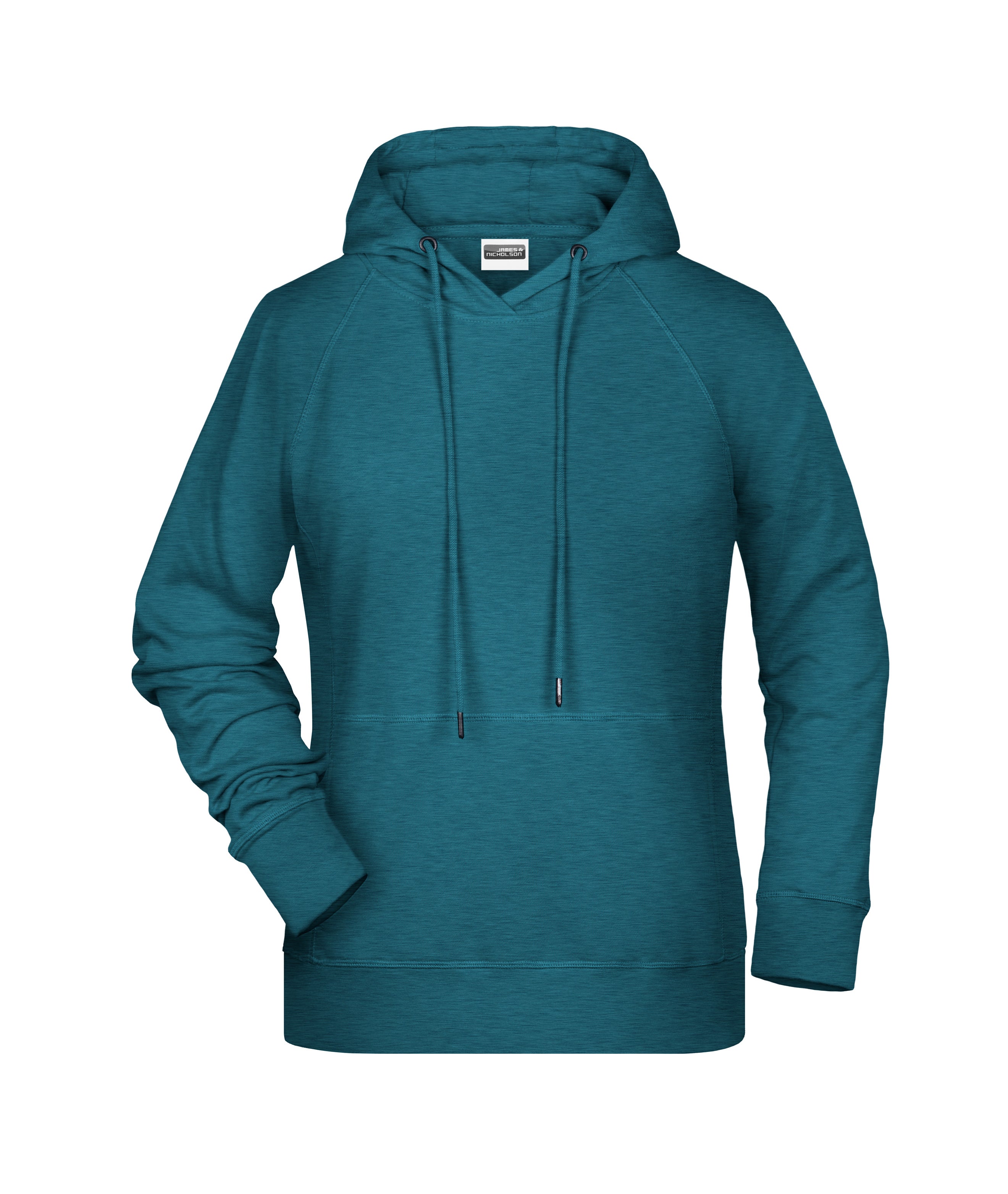 James & Nicholson Damen Kapuzensweatshirt petrol-melange