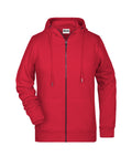 James & Nicholson Damen Sweat-Jacke red