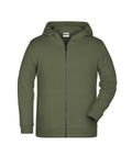 James & Nicholson Kinder Sweat-Jacke olive