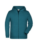 James & Nicholson Kinder Sweat-Jacke petrol-melange