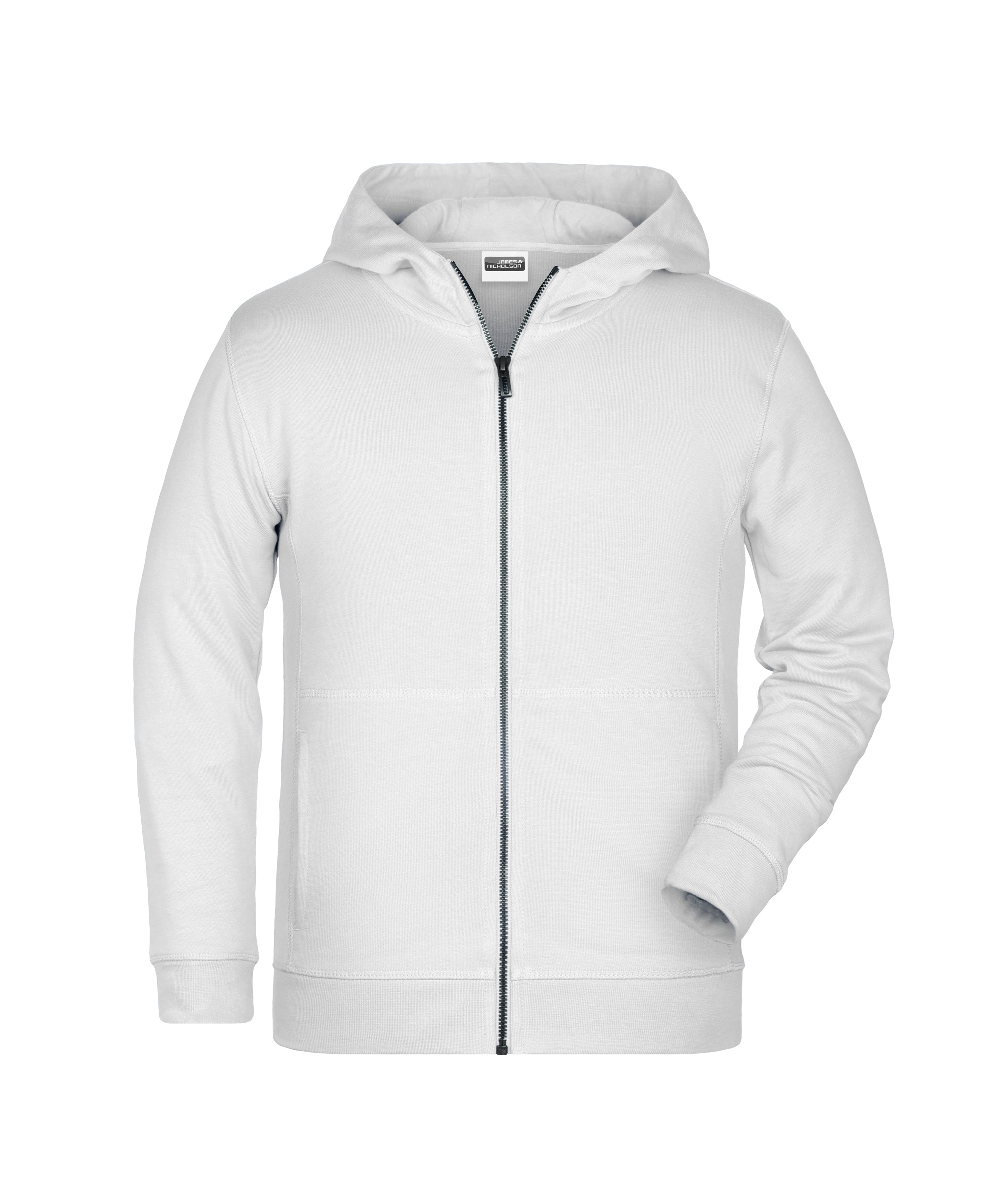 James & Nicholson Kinder Sweat-Jacke white