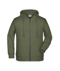 James & Nicholson Herren Sweat-Jacke olive