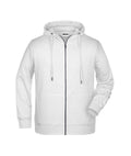 James & Nicholson Herren Sweat-Jacke white
