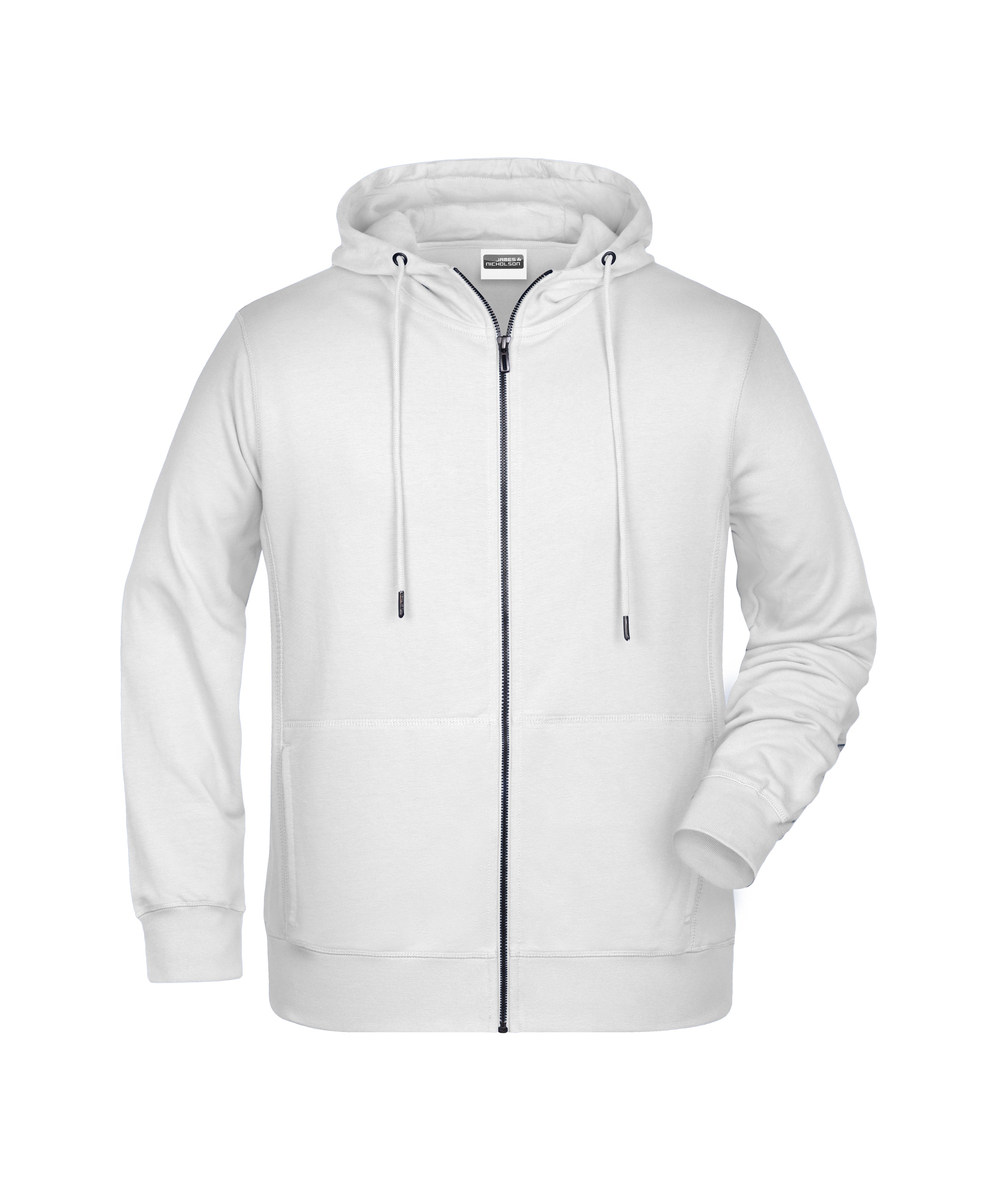 James & Nicholson Herren Sweat-Jacke white