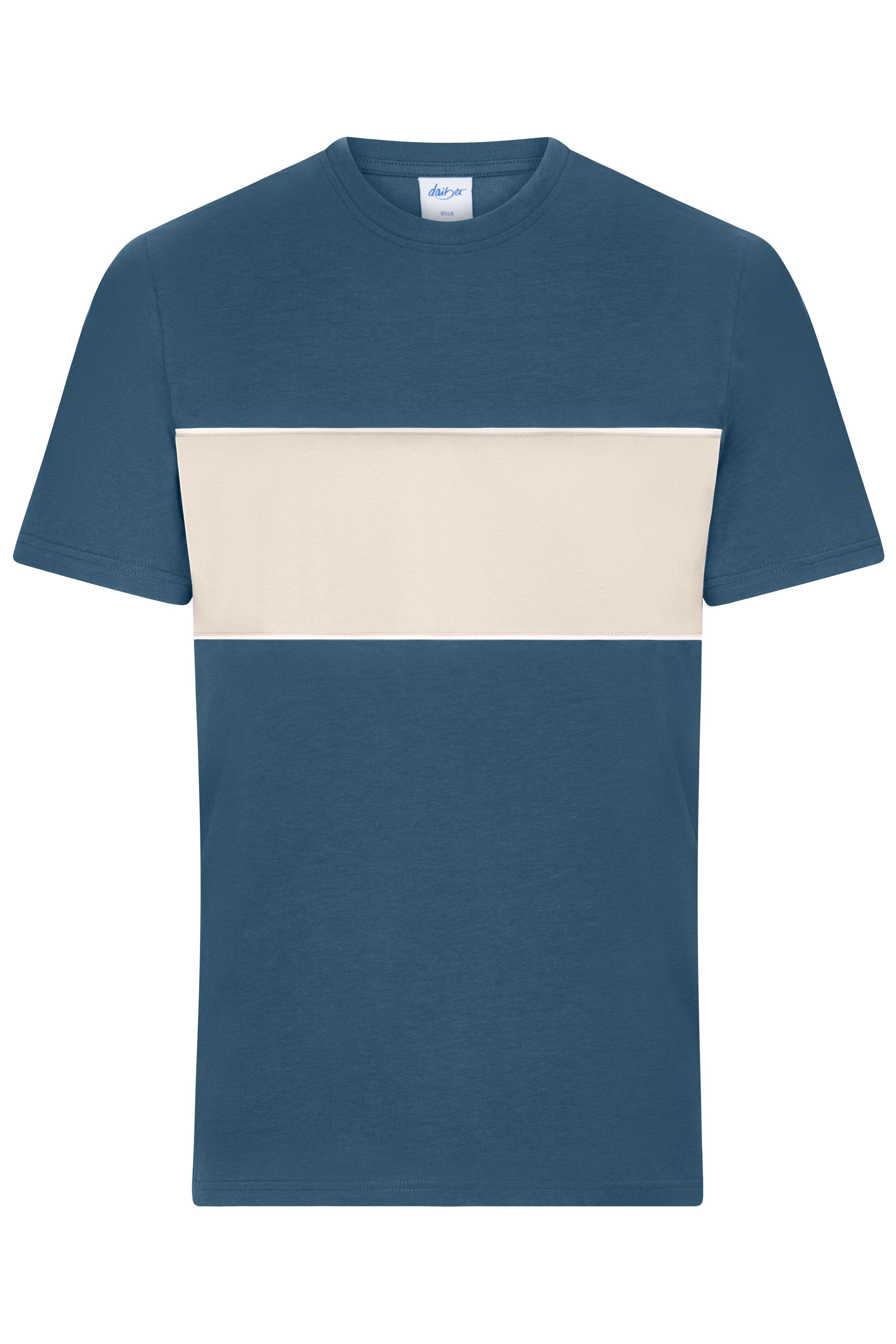 James & Nicholson T-Shirt dusty-blue/sandstone
