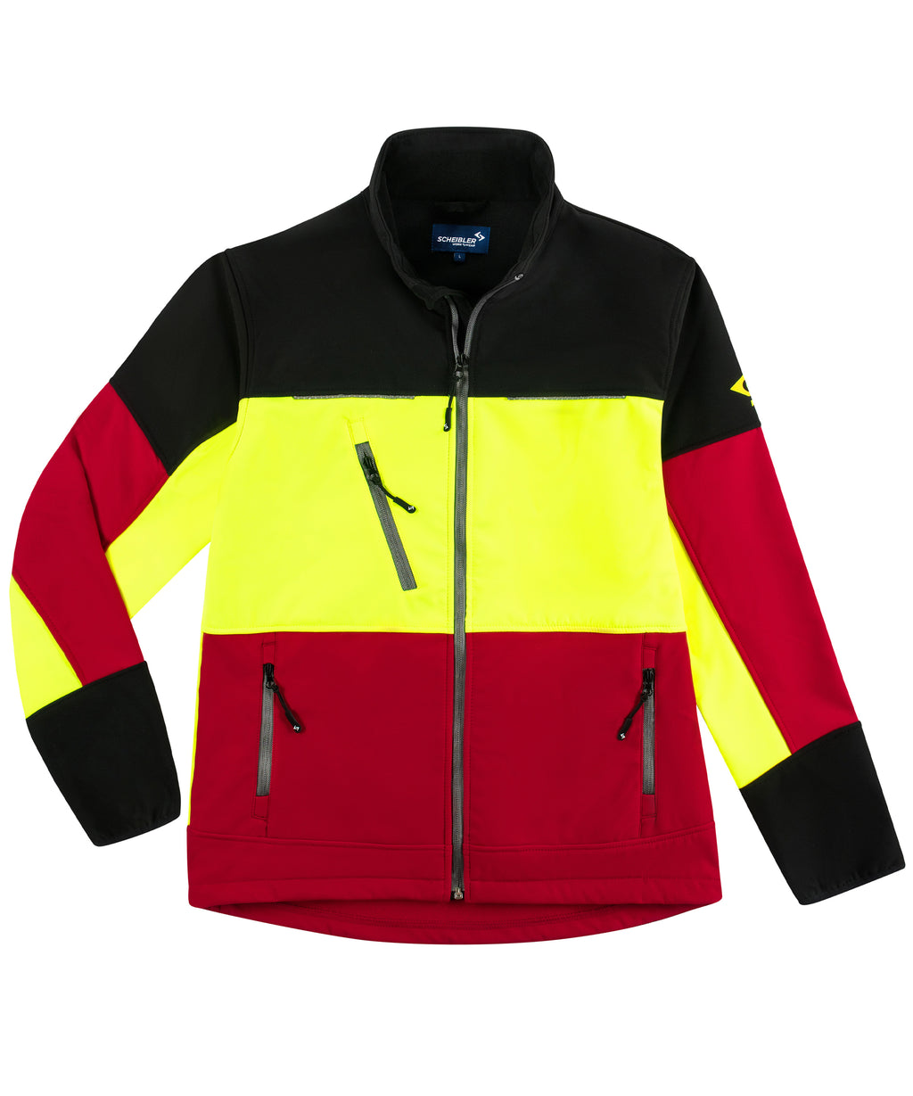 Woodcreek Softshelljacke rot/schwarz/gelb