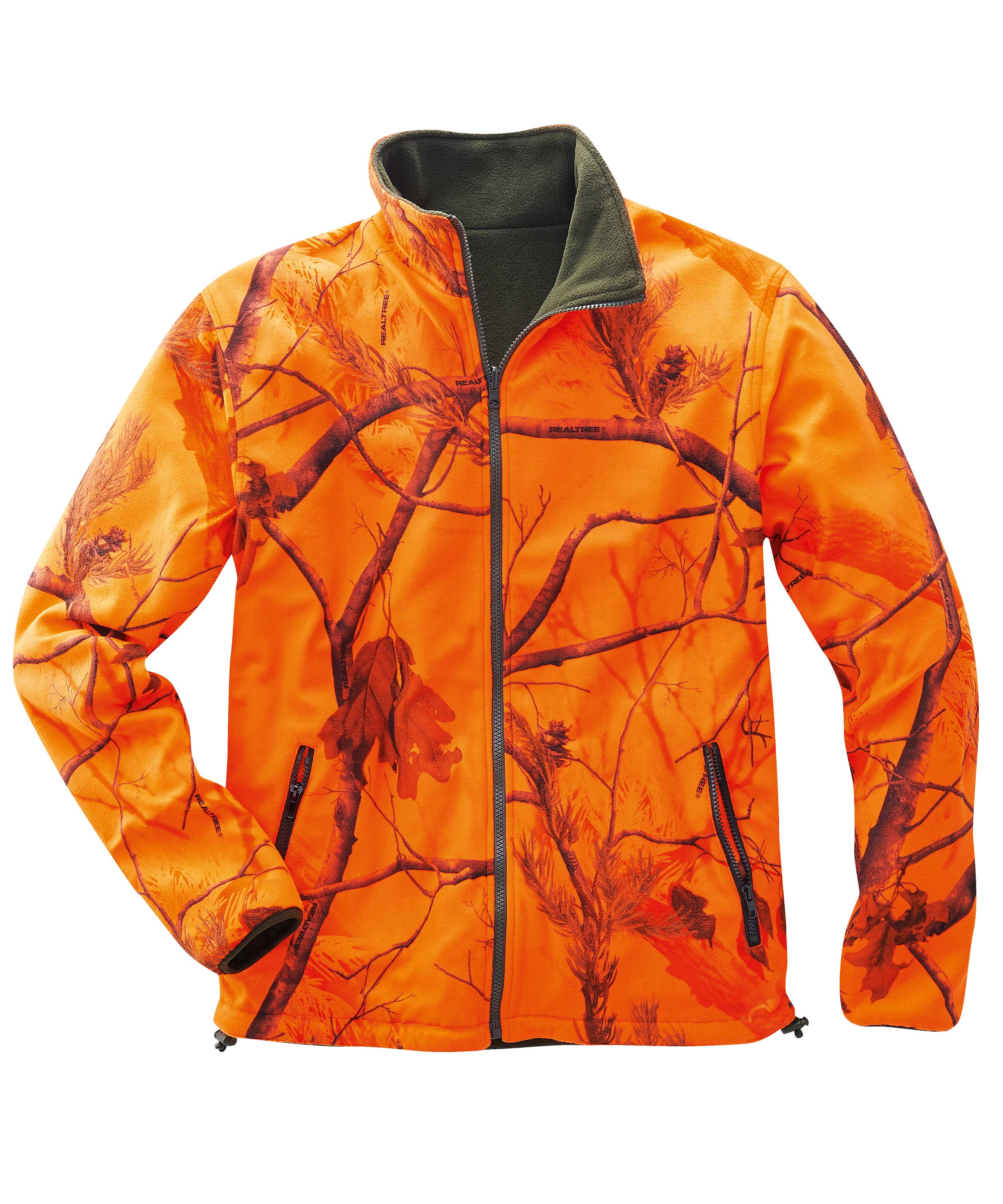 Fleece-Wendejacke Willow oliv/orange