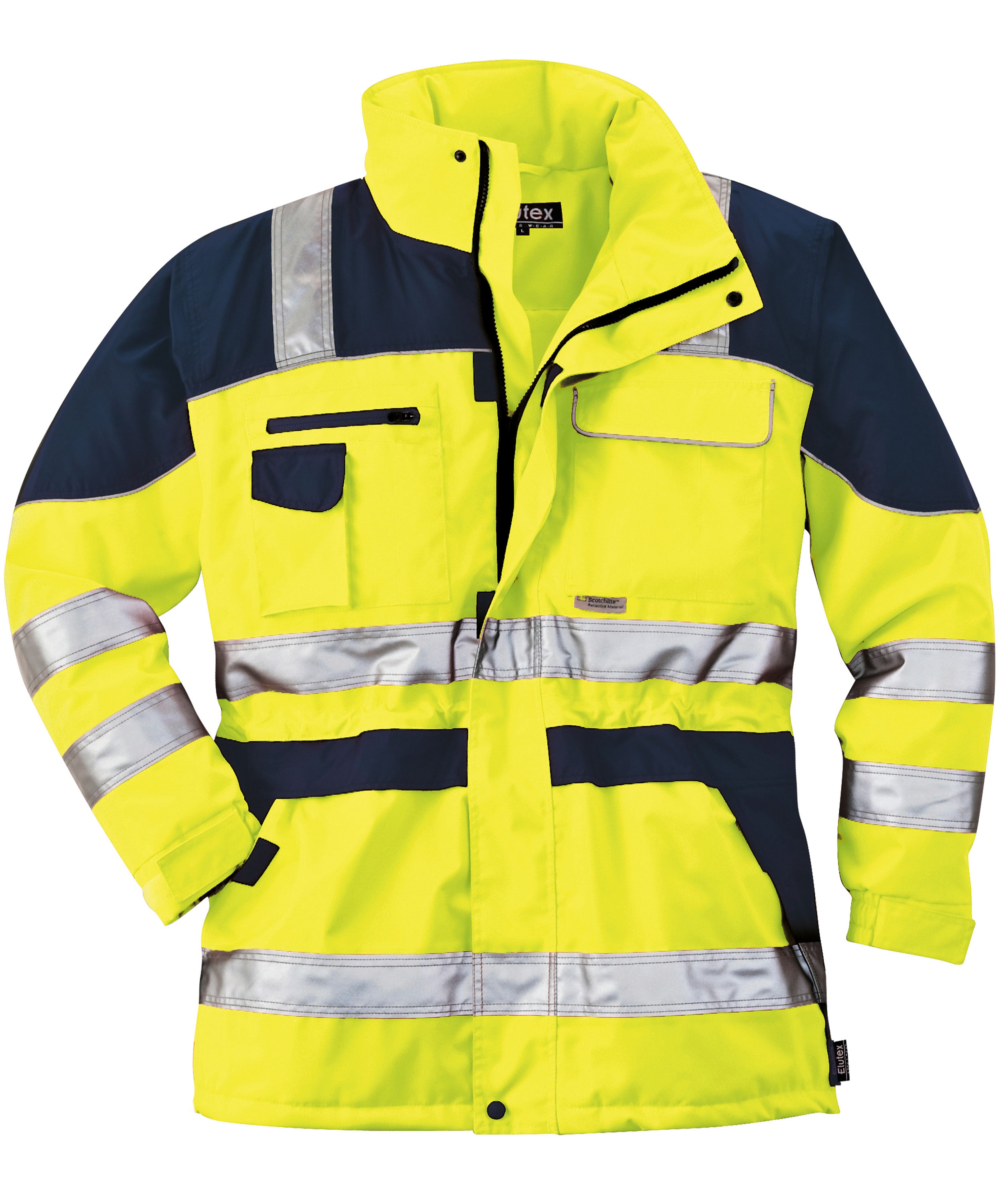 Warnschutz-Parka Safety Plus gelb/navy