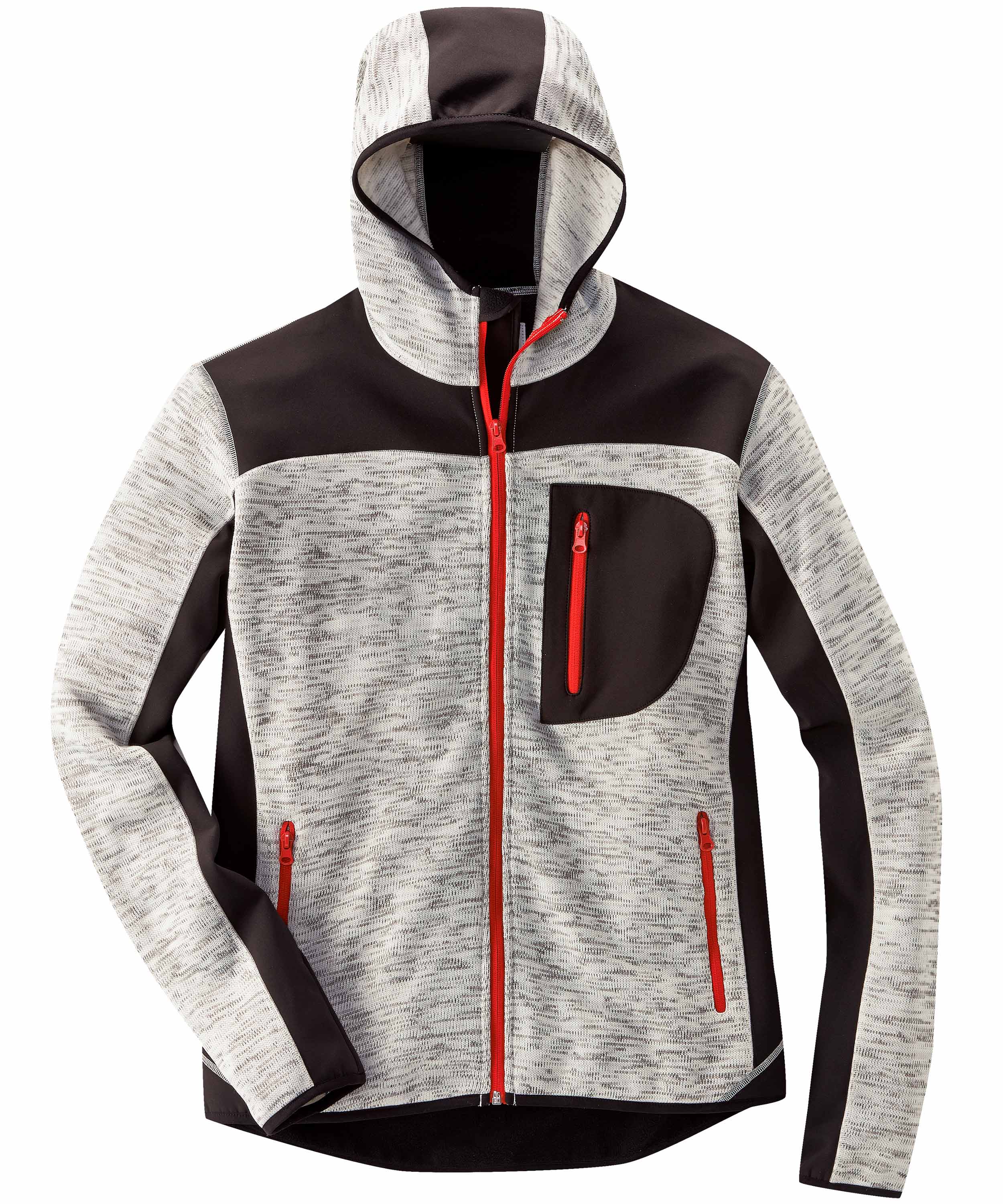 Professional Strickjacke grau-meliert/schwarz