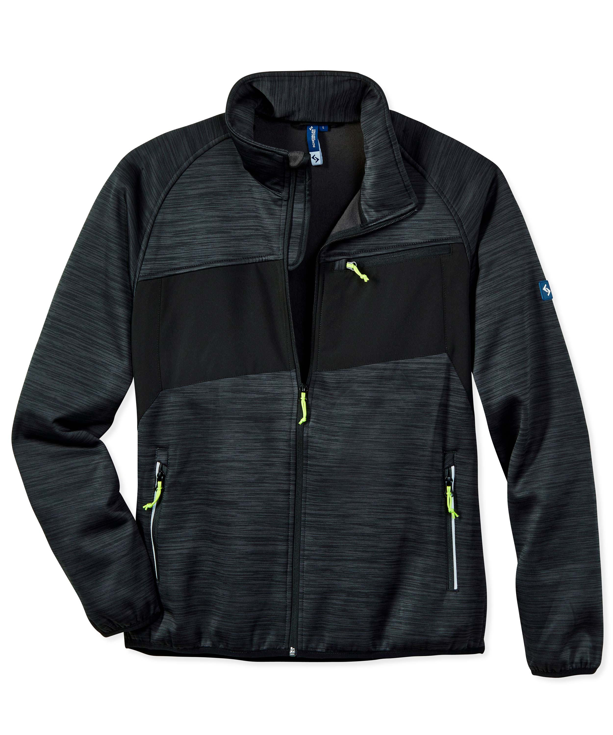 Strick-Softshelljacke Steinbach anthrazit-meliert/schwarz