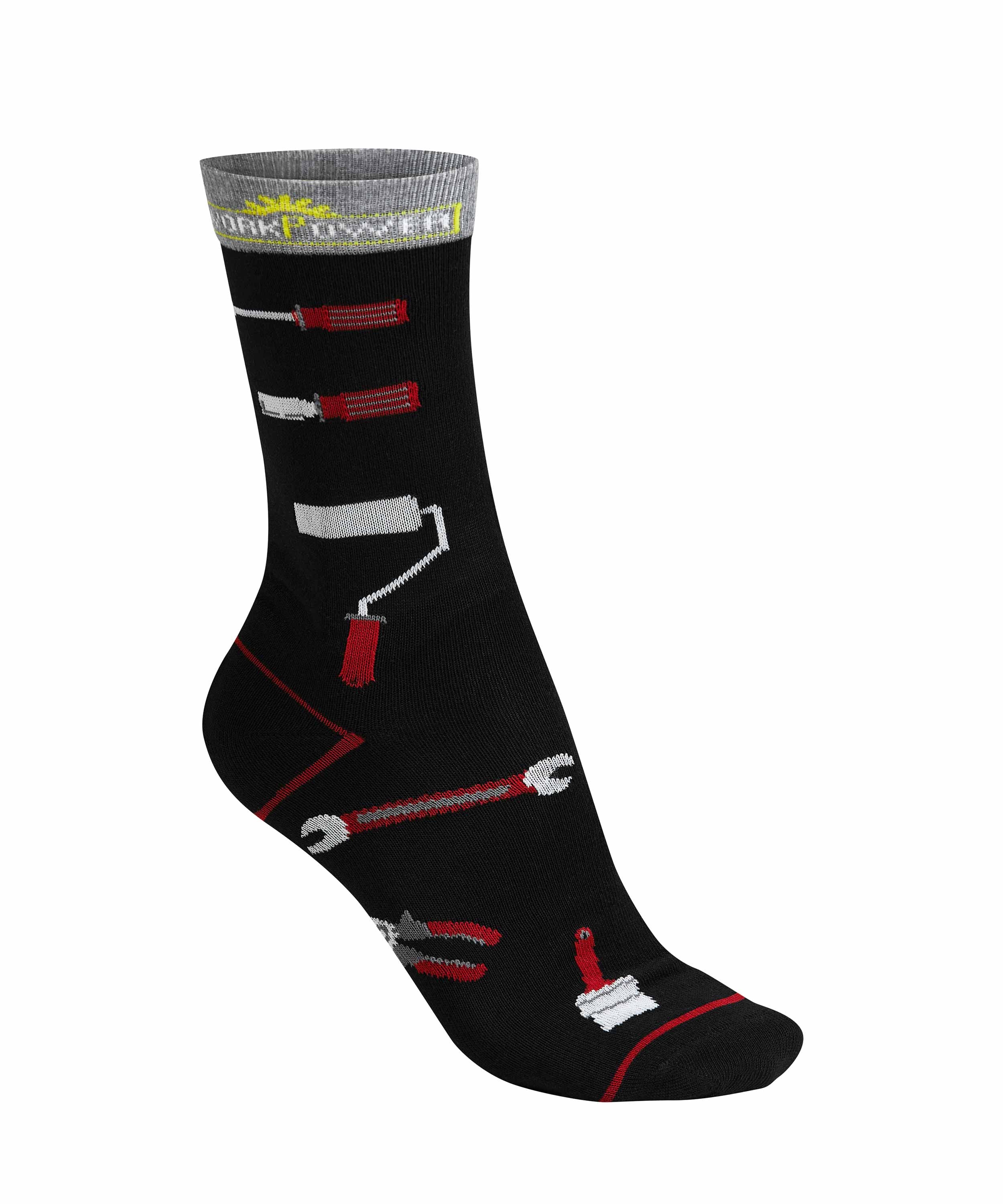 Workpower Recycling Socken schwarz/rot