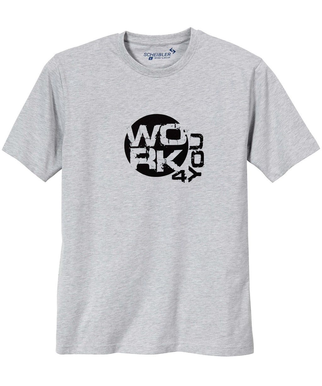 T-Shirt Work 4 You grau-meliert