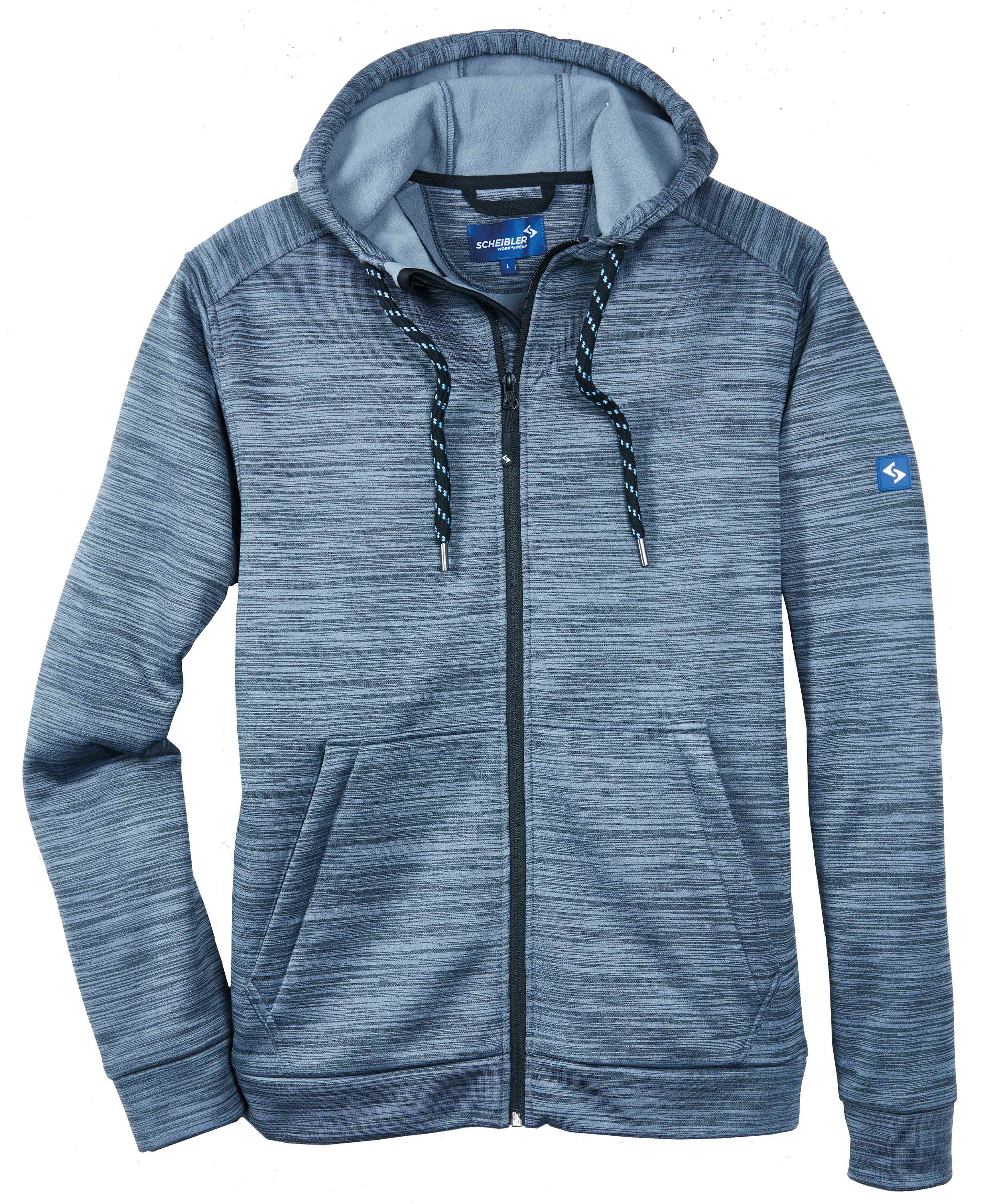 Strick-Fleece Hoodyjacke Mühlbach grau/schwarz