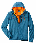 Strick-Fleecejacke Goldegg blau/schwarz-meliert/orange