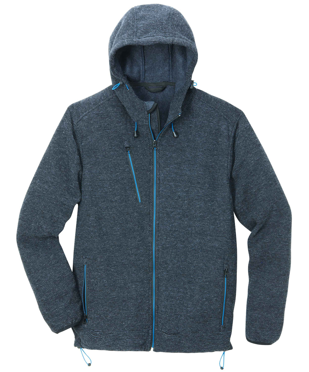Strick-Fleecejacke Obernberg grau/schwarz-meliert