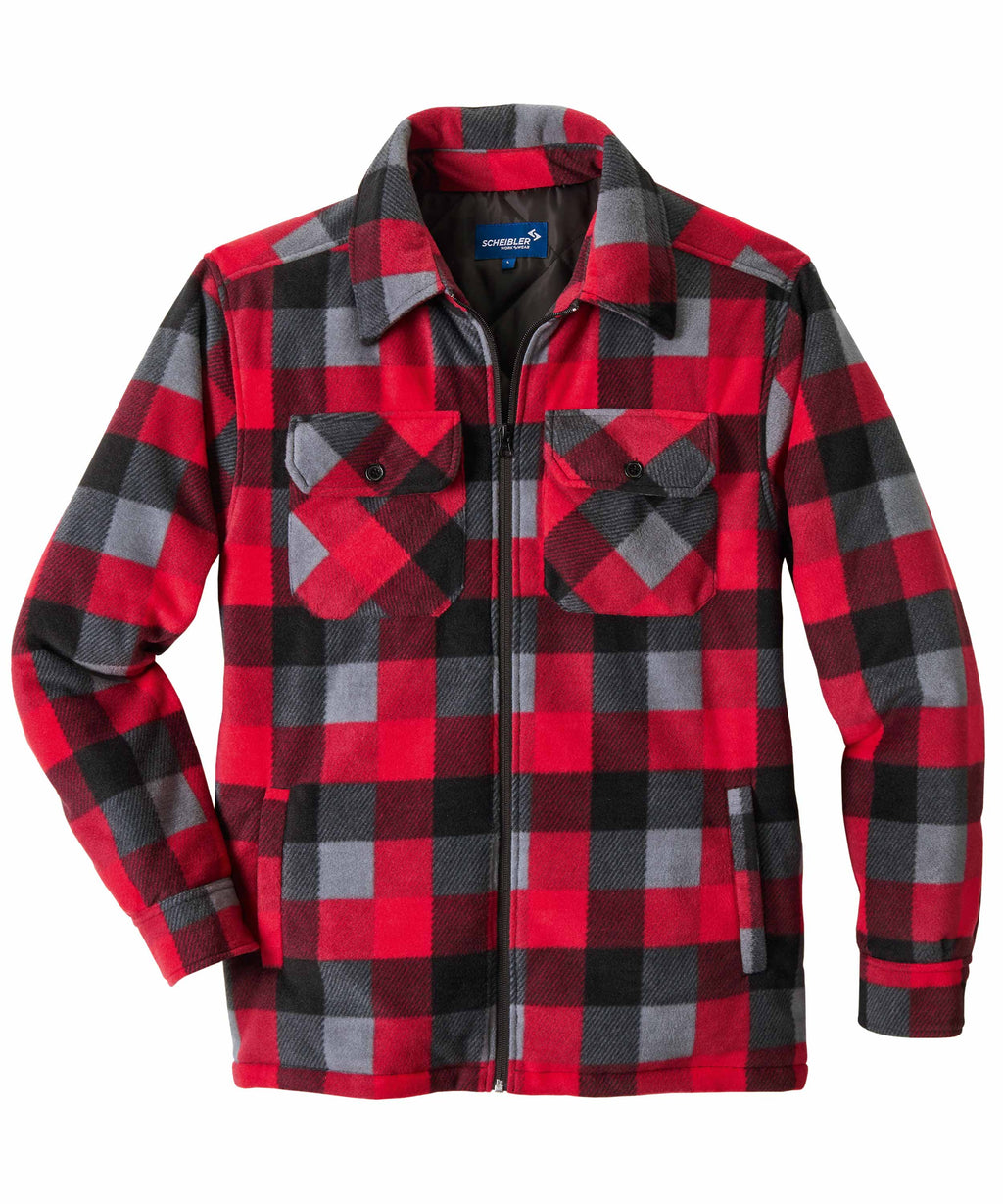 Thermojacke Callan rot/schwarz/grau-kariert