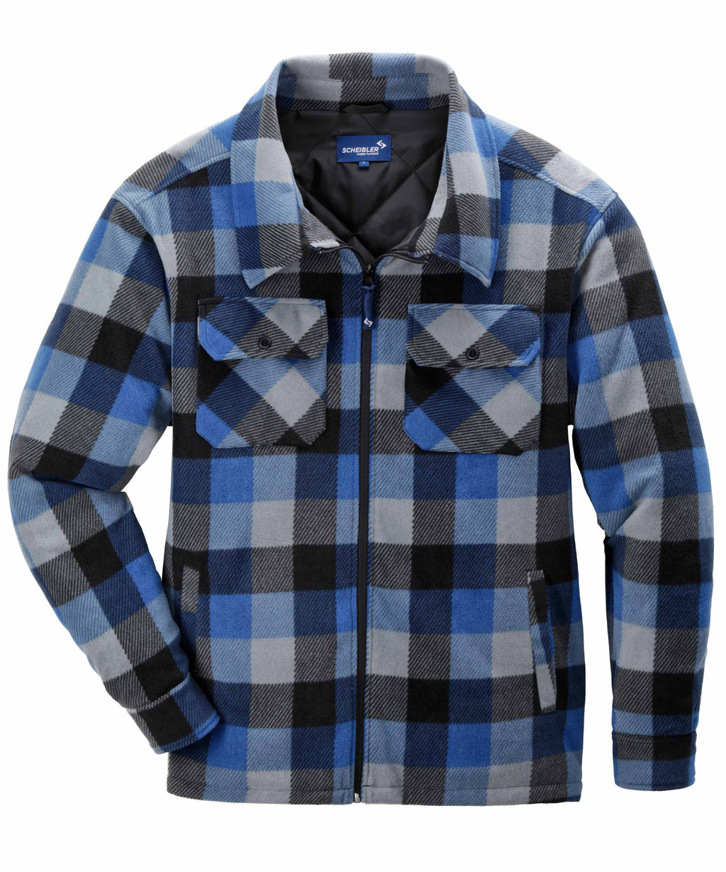 Thermojacke Callan blau/schwarz/grau-kariert