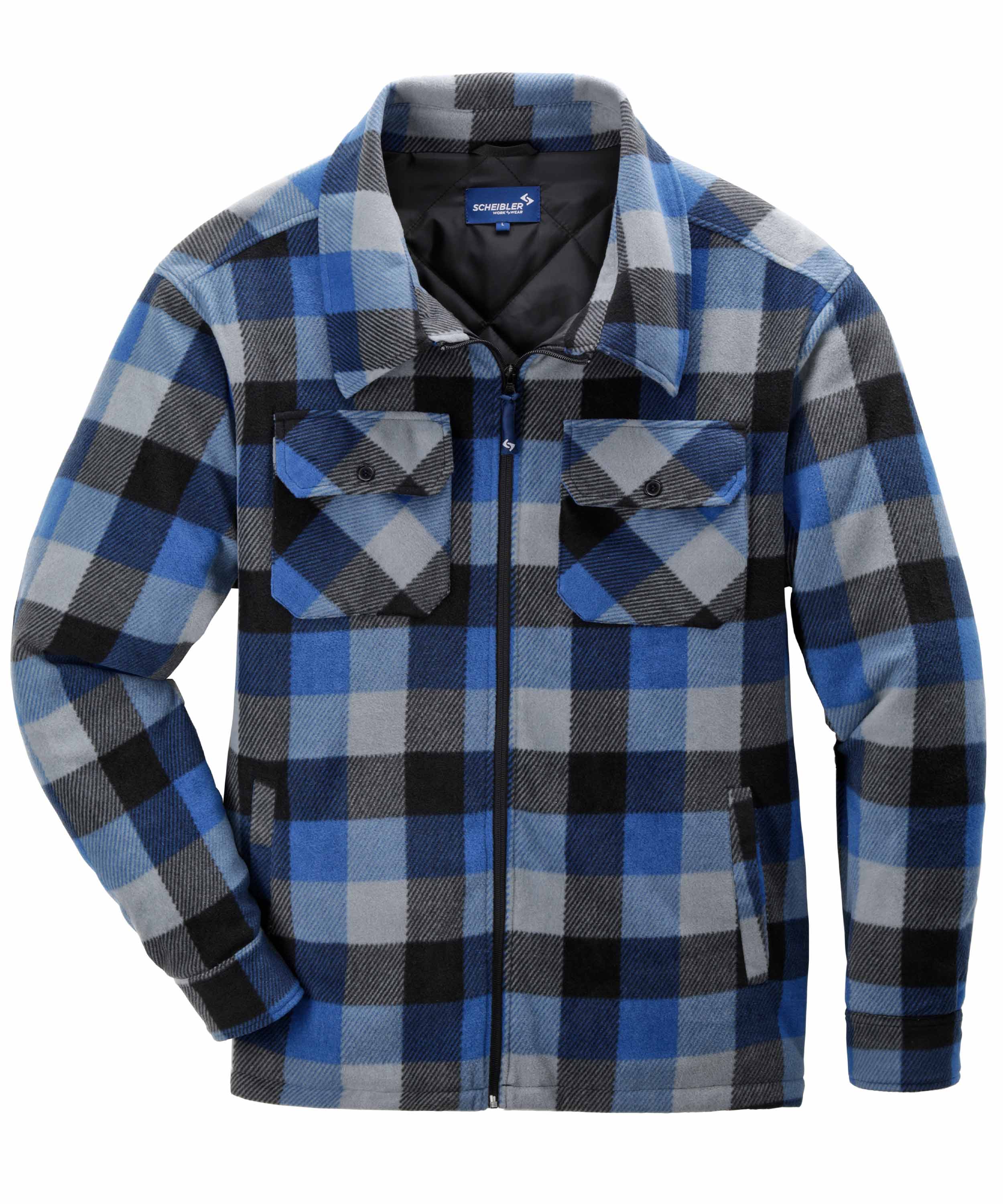 Thermojacke Callan blau/schwarz/grau-kariert