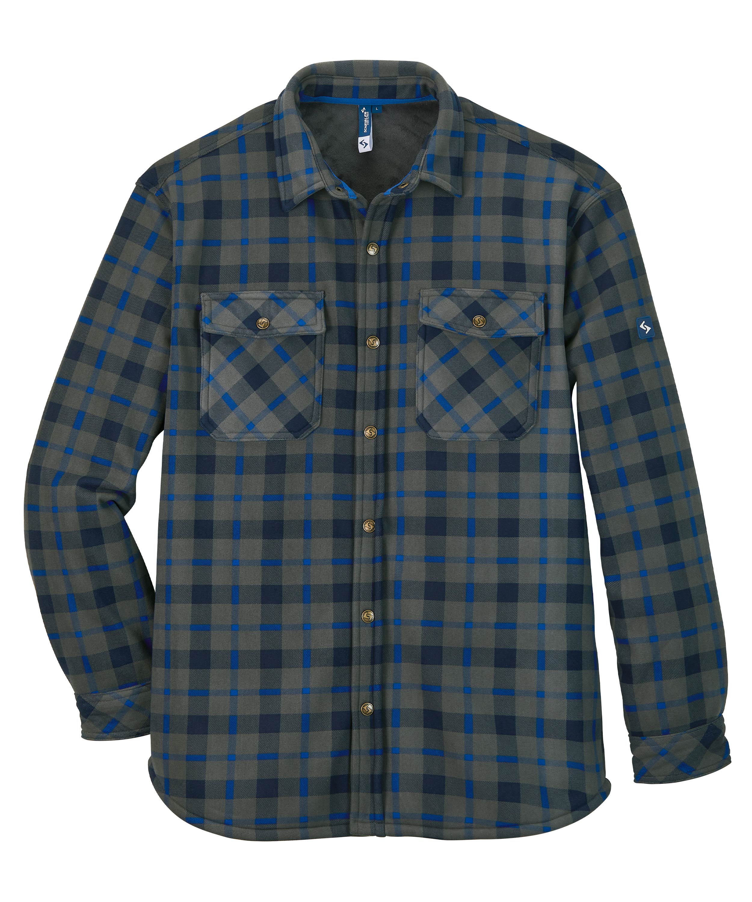 Thermoshirt Teelin grau/blau-kariert