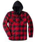 Thermo Hoodiejacke Glenville rot/schwarz-kariert