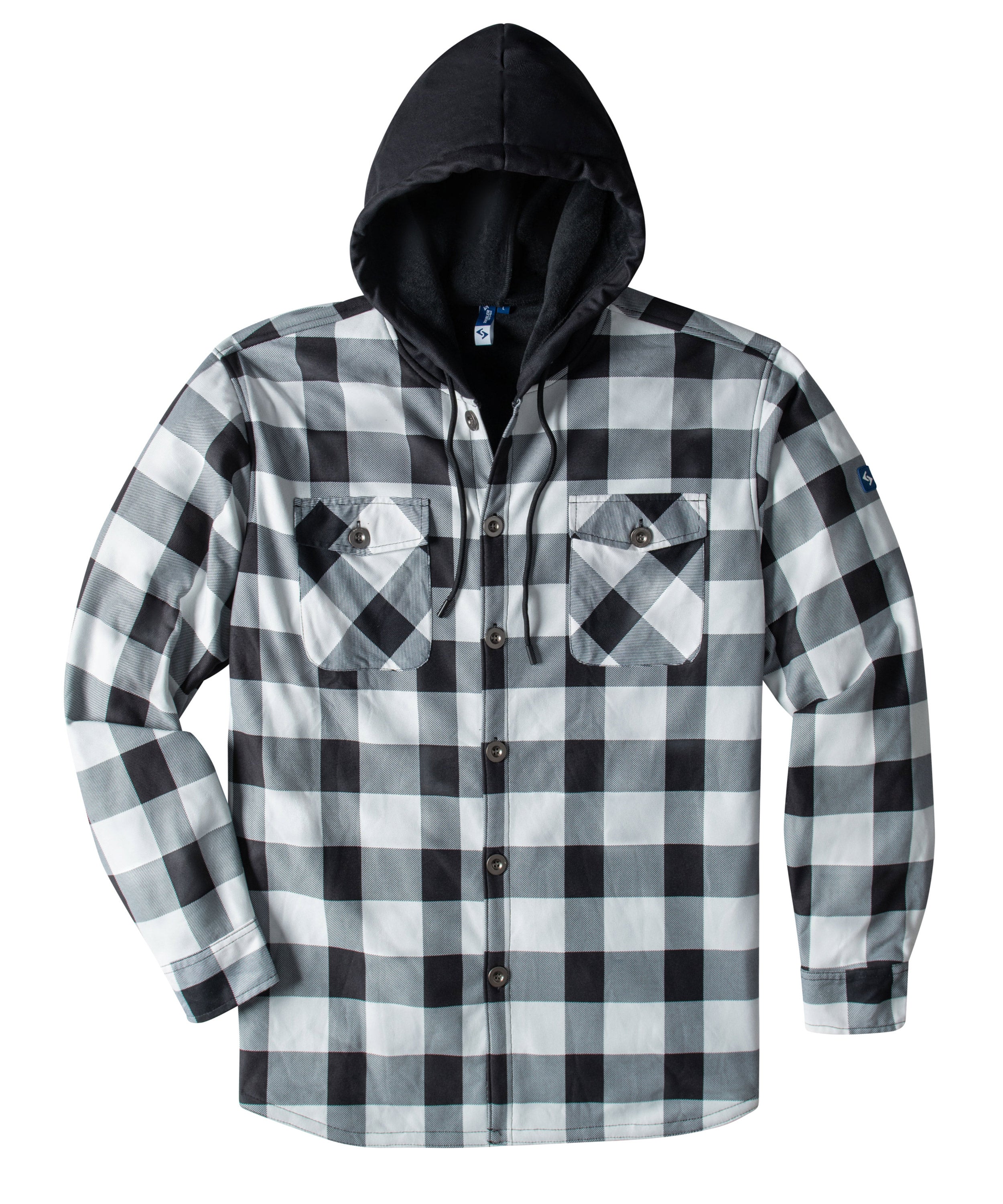 Thermo Hoodiejacke Glenville weiß/schwarz-kariert