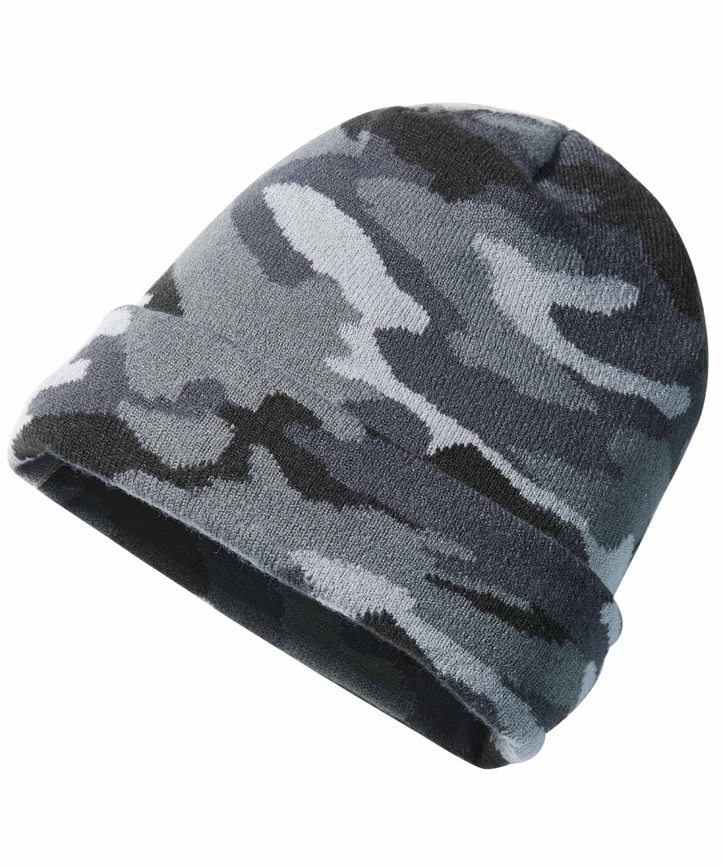 Strickmütze Camouflage anthrazit/grau