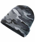Strickmütze Camouflage anthrazit/grau