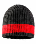 Mütze Stripe anthrazit-meliert/rot