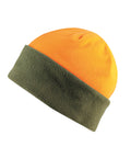 Wende-Fleecemütze oliv/orange