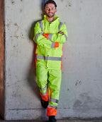 Warnschutz-Regenhose gelb/orange