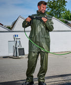 PU-Regenbundhose oliv