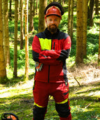 Woodcreek Forstjacke rot/schwarz/gelb
