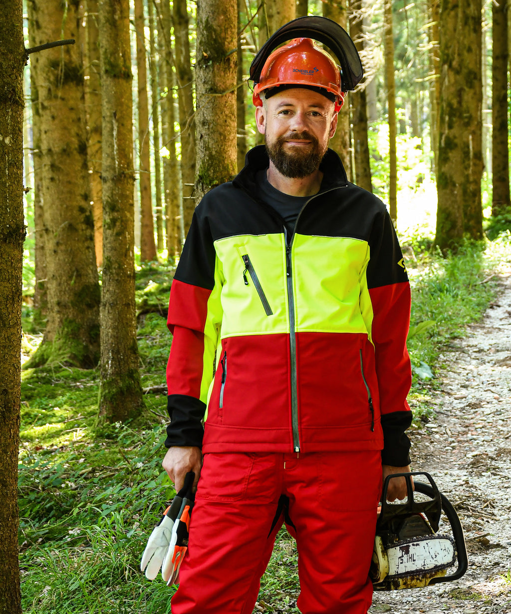 Woodcreek Softshelljacke rot/schwarz/gelb