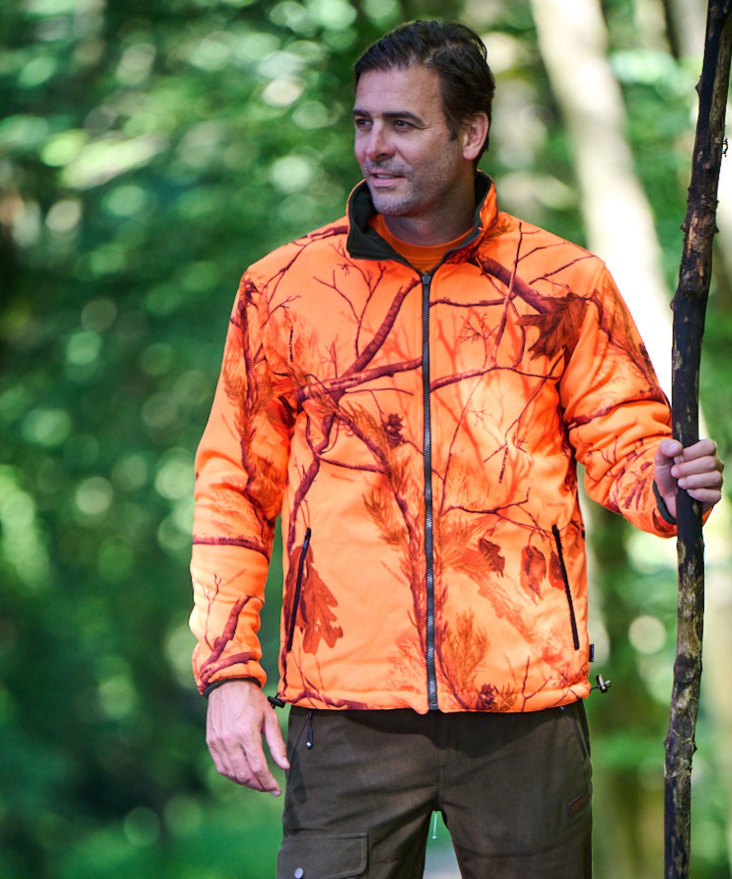 Fleece-Wendejacke Willow oliv/orange