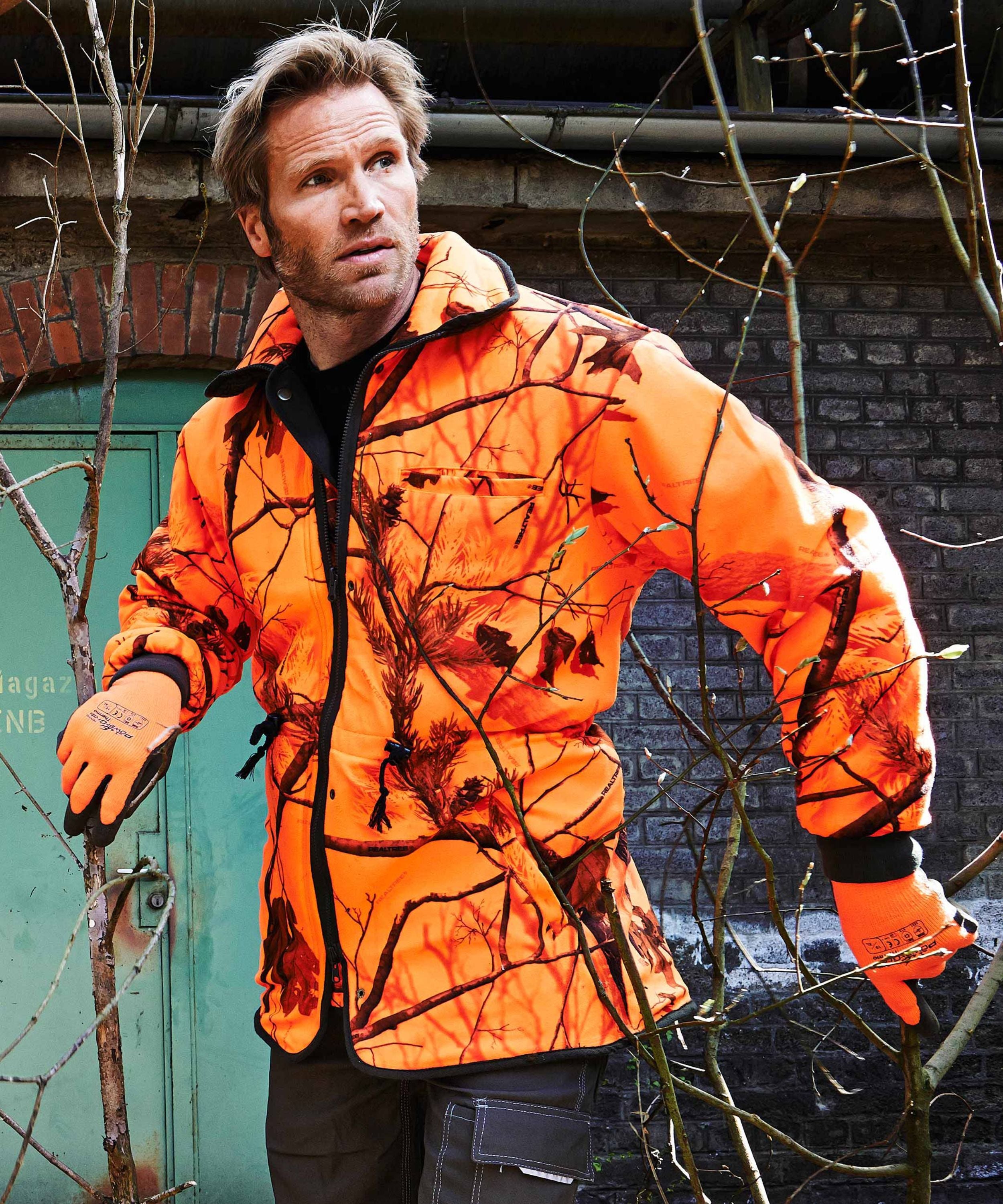 Signal-Wendejacke oliv/orange