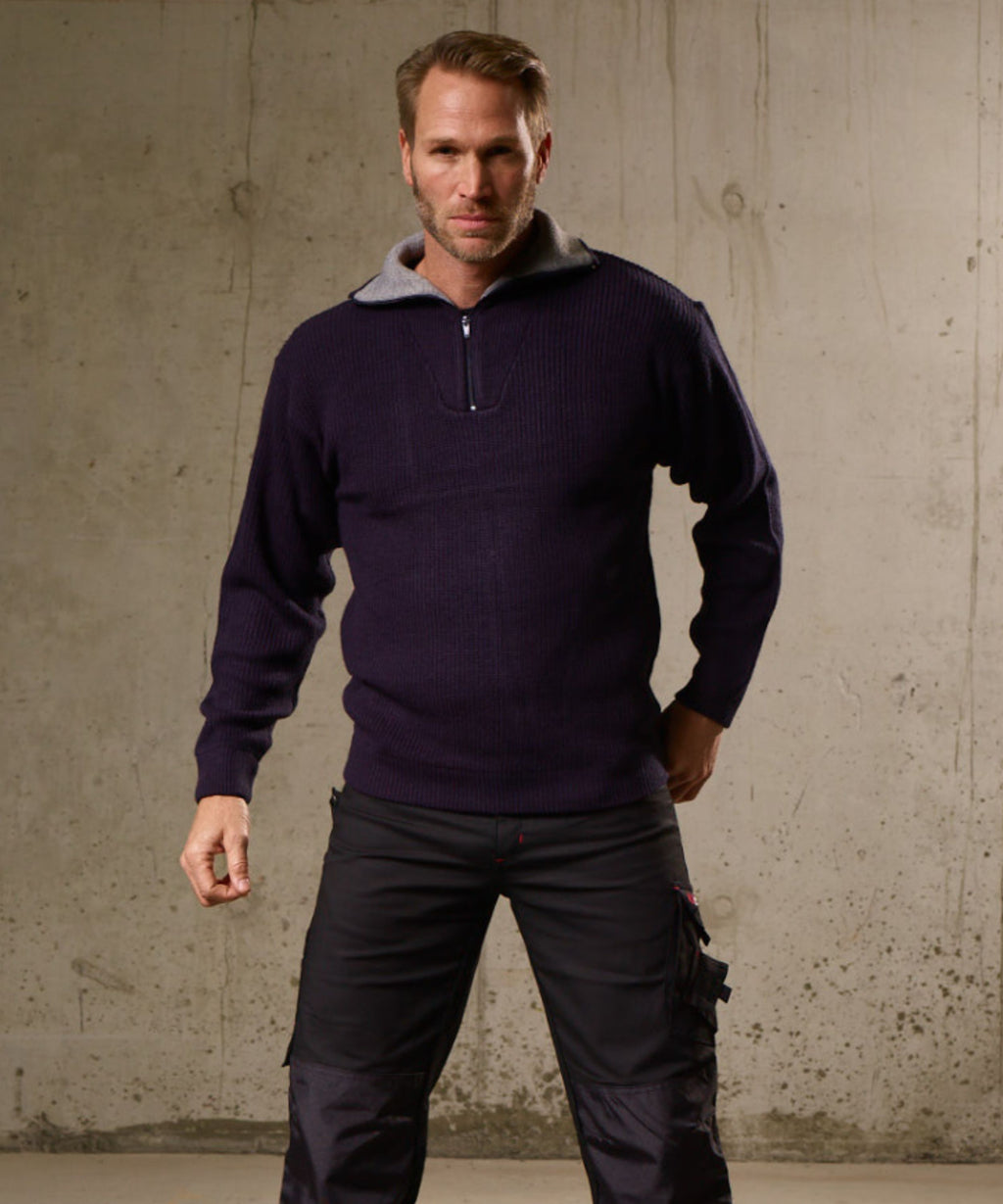 Troyer-Pullover marine