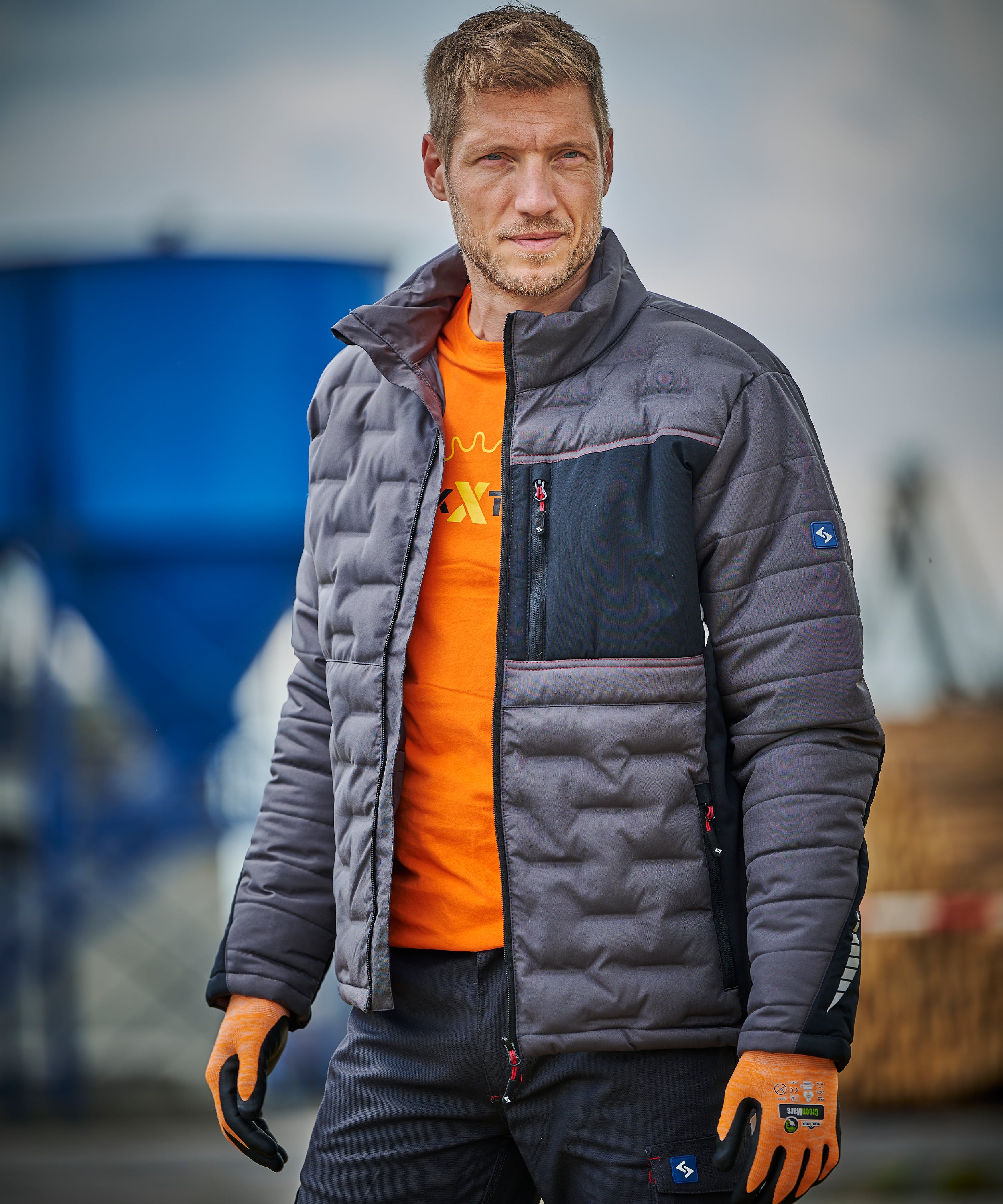 Professional Steppjacke grau/schwarz