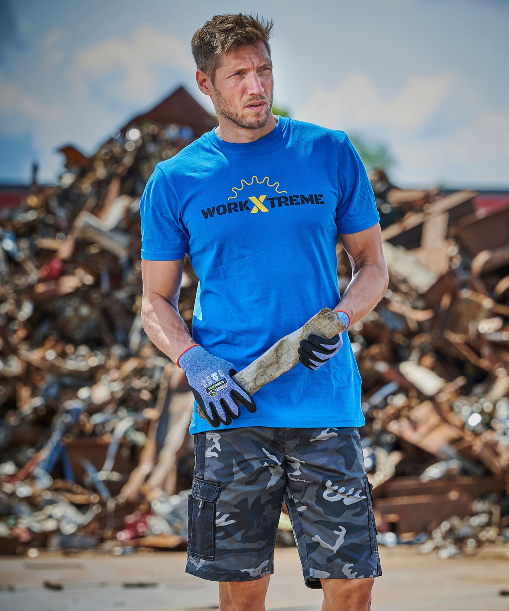 T-Shirt Work X treme royalblau