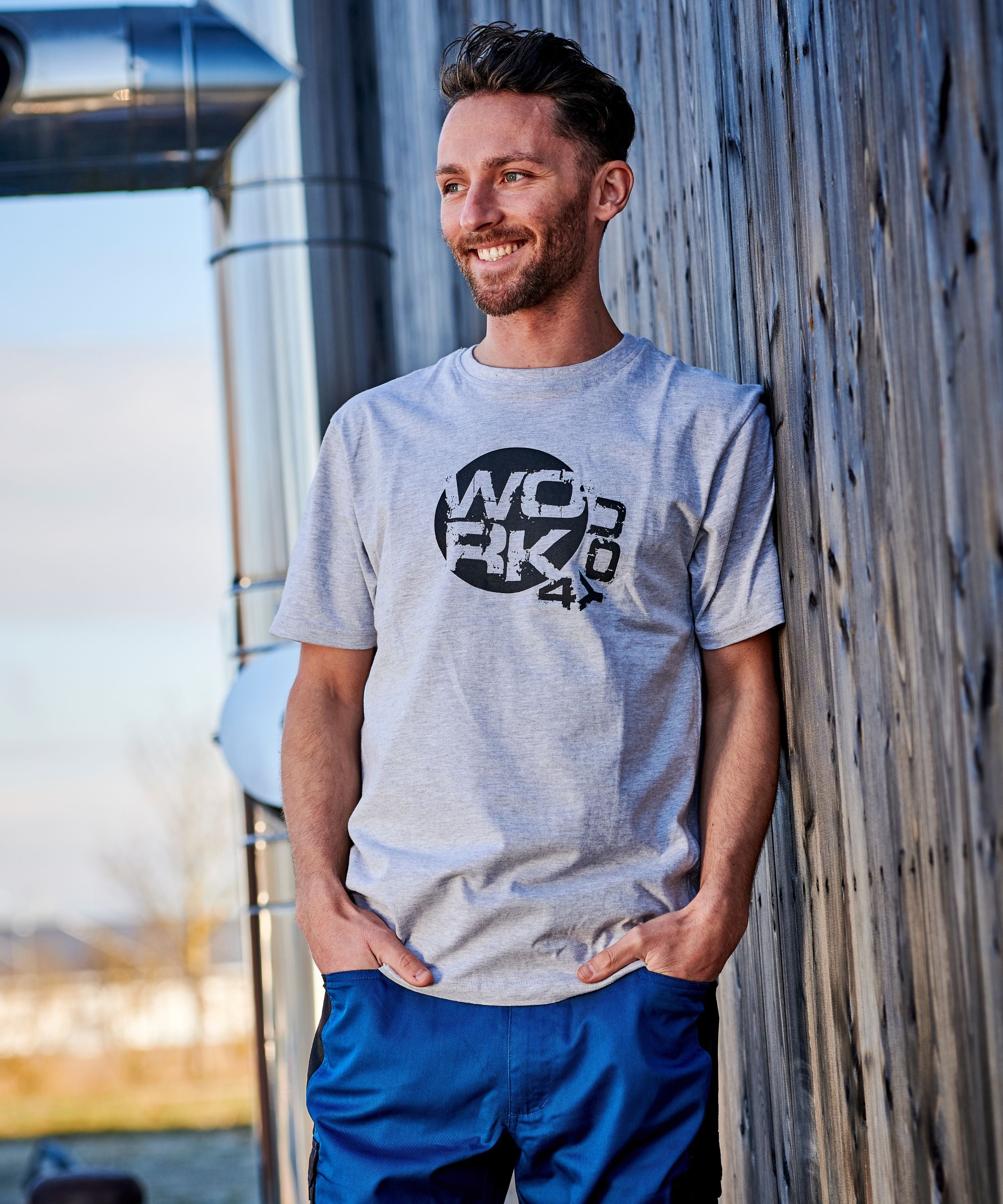 T-Shirt Work 4 You grau-meliert