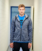 Strick-Fleece Hoodyjacke Mühlbach grau/schwarz