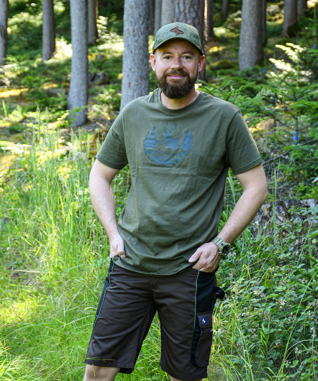 Jagd T-Shirt dunkeloliv