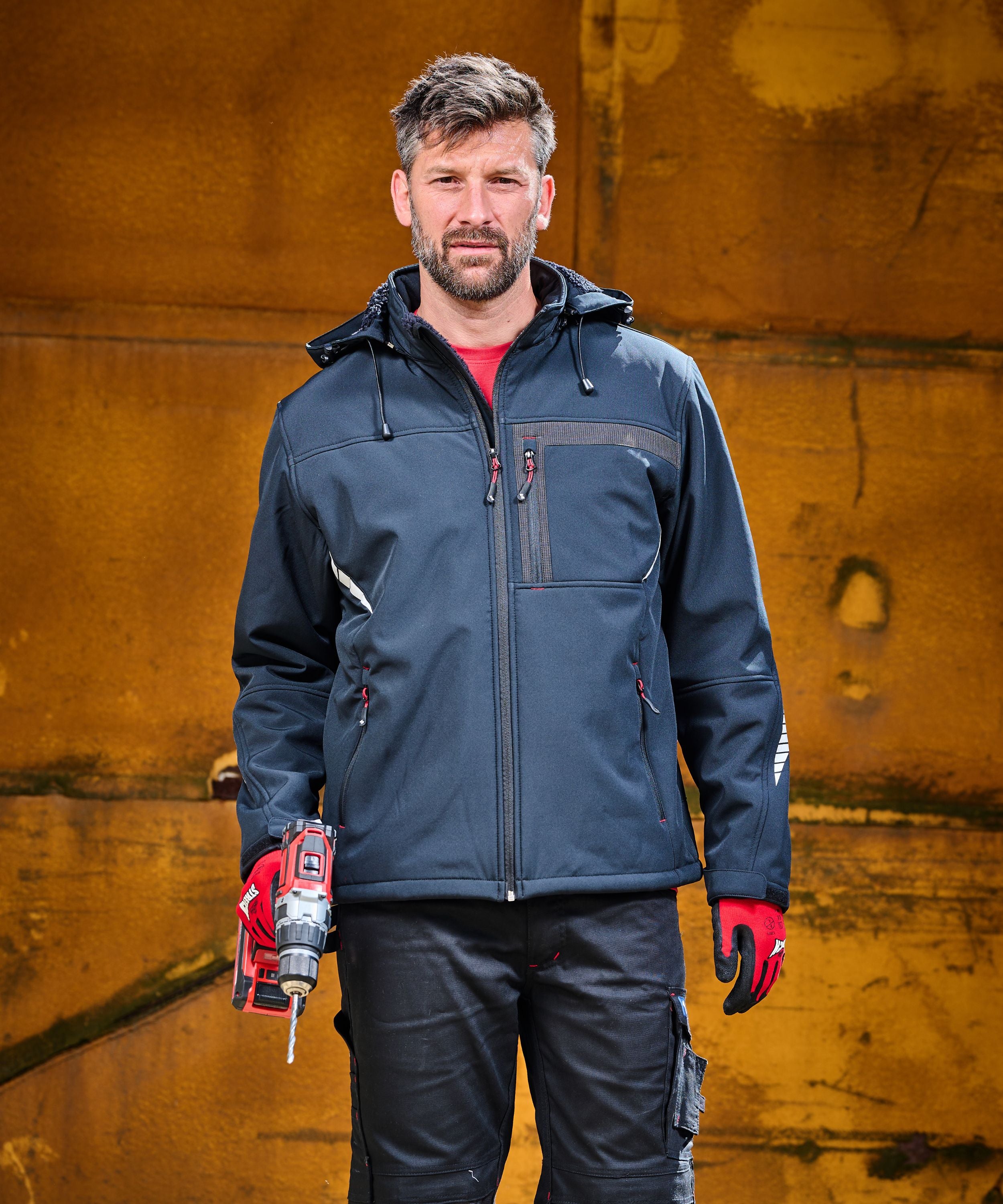 Professional Winter-Softshelljacke schwarz