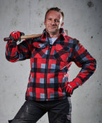 Thermojacke Callan rot/schwarz/grau-kariert