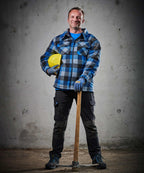 Thermojacke Callan blau/schwarz/grau-kariert