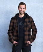Thermo Hoodiejacke Glenville braun/schwarz-kariert