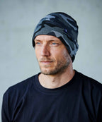 Strickmütze Camouflage anthrazit/grau