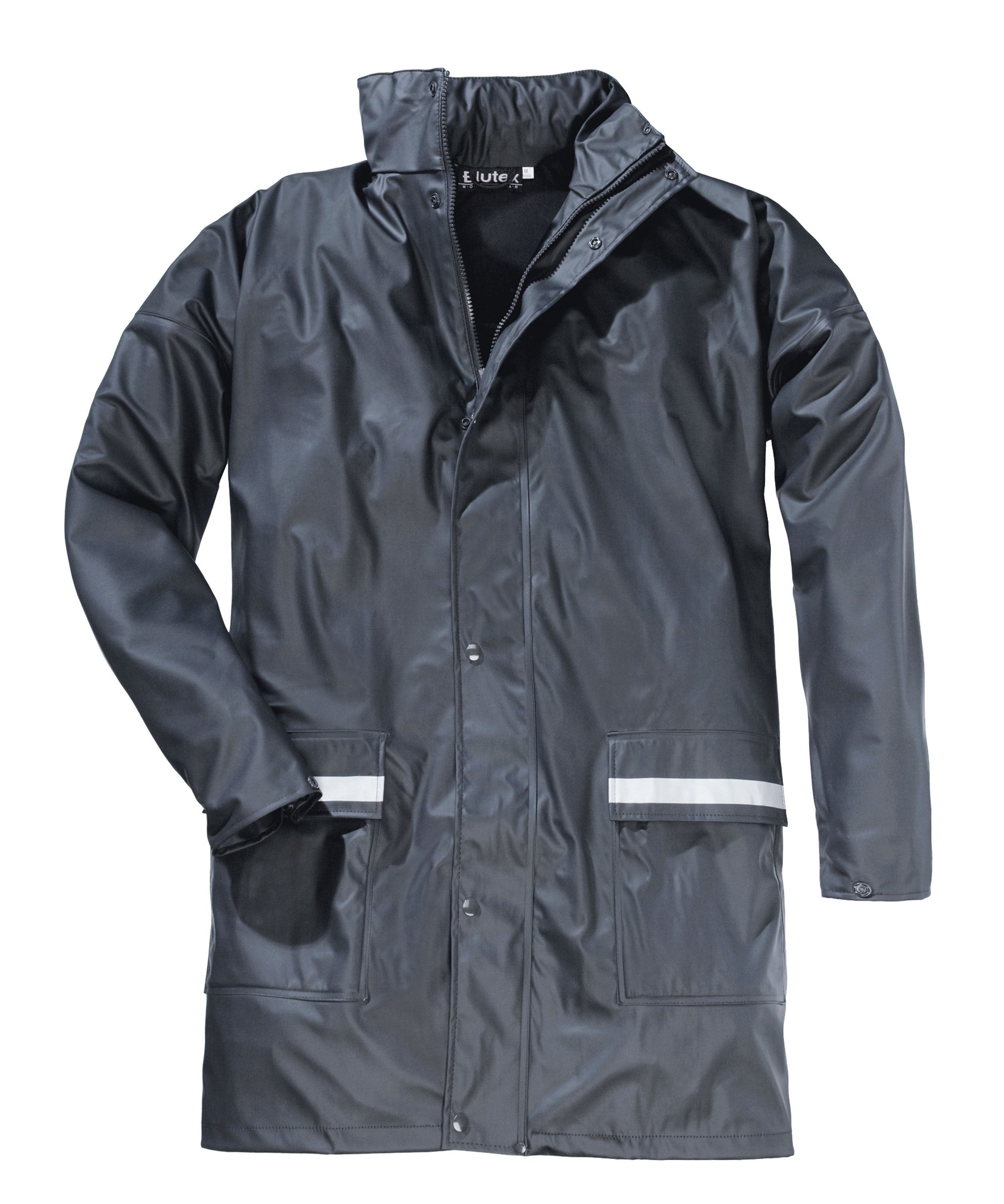 PU-Regenjacke mit Reflexstreifen blau