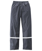 PU-Regenbundhose mit Reflexstreifen blau