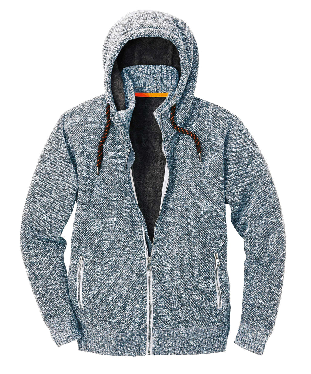 Strickjacke Schärding grau/schwarz-meliert